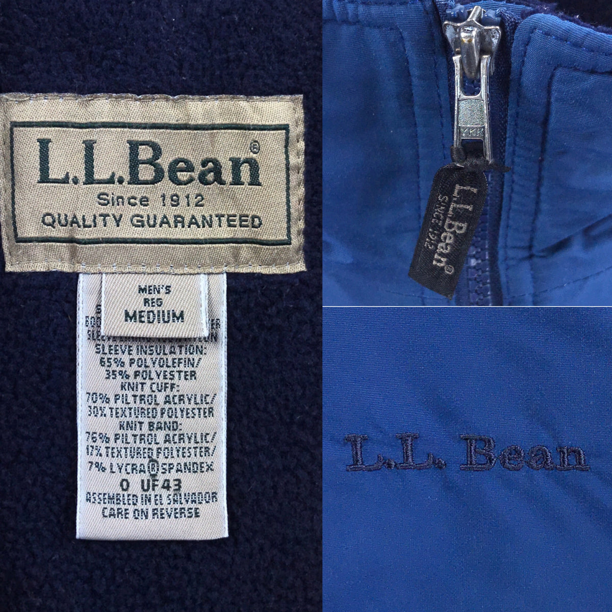 Vintage LL Bean Warm-up Jacket, Men's XL, Padded Mountain Jacket, Shell Jacket, 70s-80s unclear navy blue type Vintage Second Hand