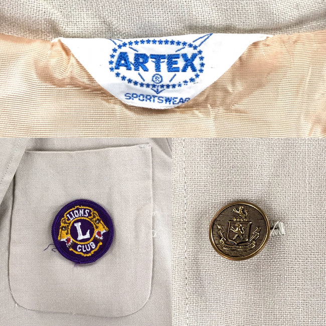 artex tailored jacket lions club 60s