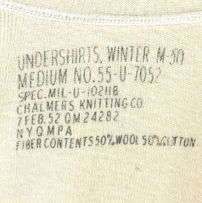 u.s.army m-50 undershirt 50s